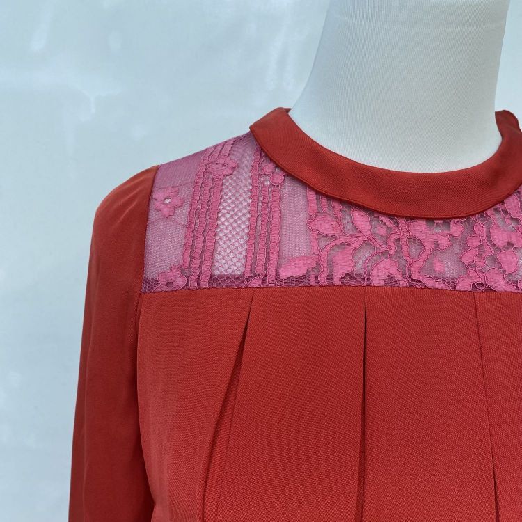 Valentino Valentino Red Lace Detail Midi Dress Size 38 Size XS / US 0-2 / IT 36-38 - 7 Thumbnail