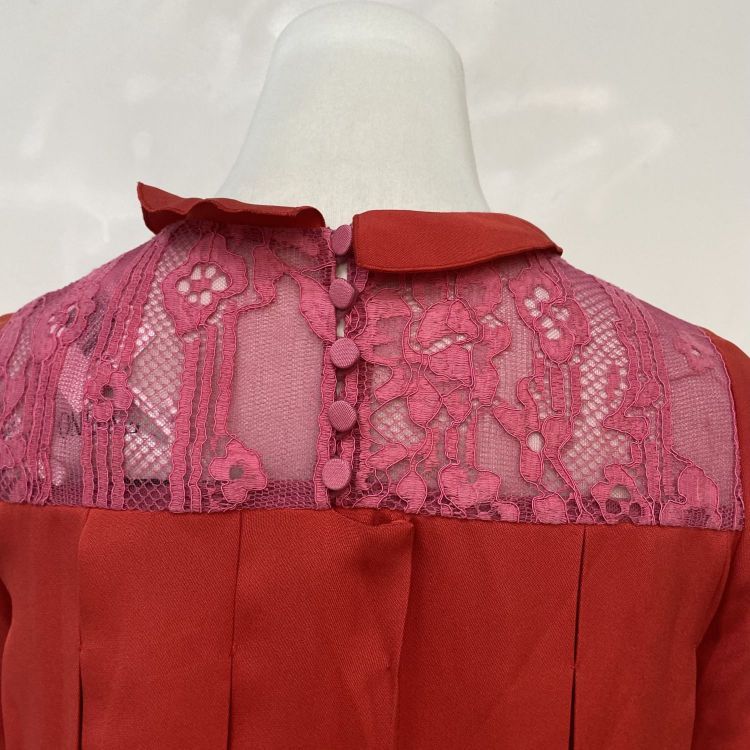 Valentino Valentino Red Lace Detail Midi Dress Size 38 Size XS / US 0-2 / IT 36-38 - 10 Thumbnail