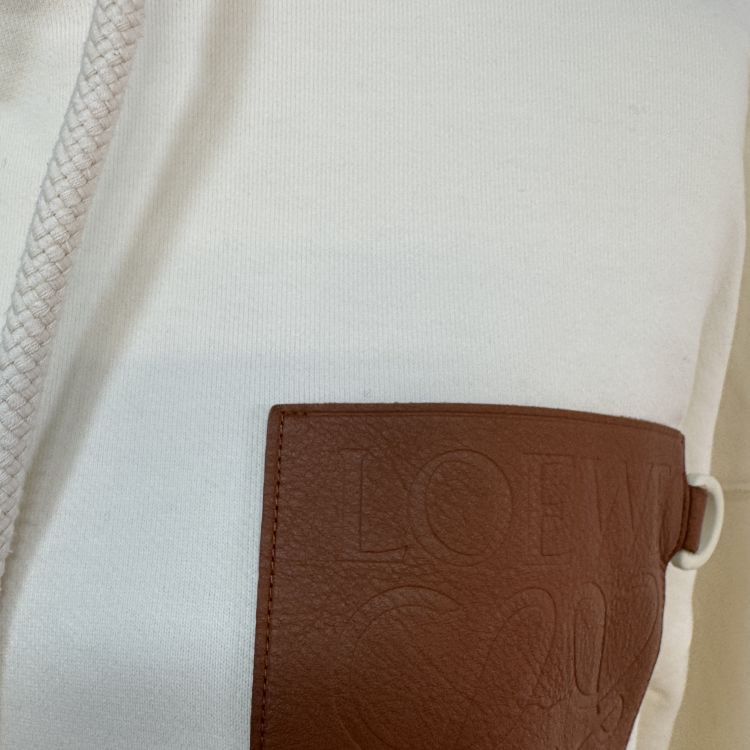 Loewe Loewe Leather Patch Hoodie White XS Size US XS / EU 42 / 0 - 5 Thumbnail