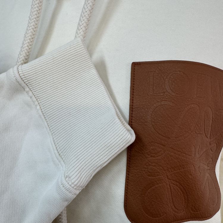 Loewe Loewe Leather Patch Hoodie White XS Size US XS / EU 42 / 0 - 4 Thumbnail