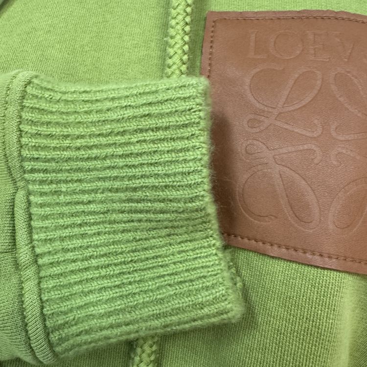 Loewe Loewe Green Leather Patch Hoodie Size S Size US S / EU 44-46 / 1 - 6 Thumbnail