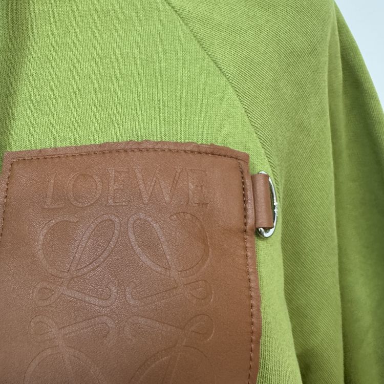 Loewe Loewe Green Leather Patch Hoodie Size S Size US S / EU 44-46 / 1 - 7 Thumbnail
