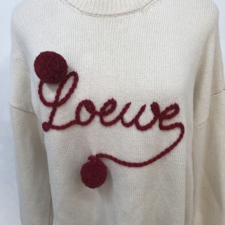 Loewe Loewe Red Embroidery Wool Sweater Size S Size S / US 4 / IT 40 - 6 Thumbnail
