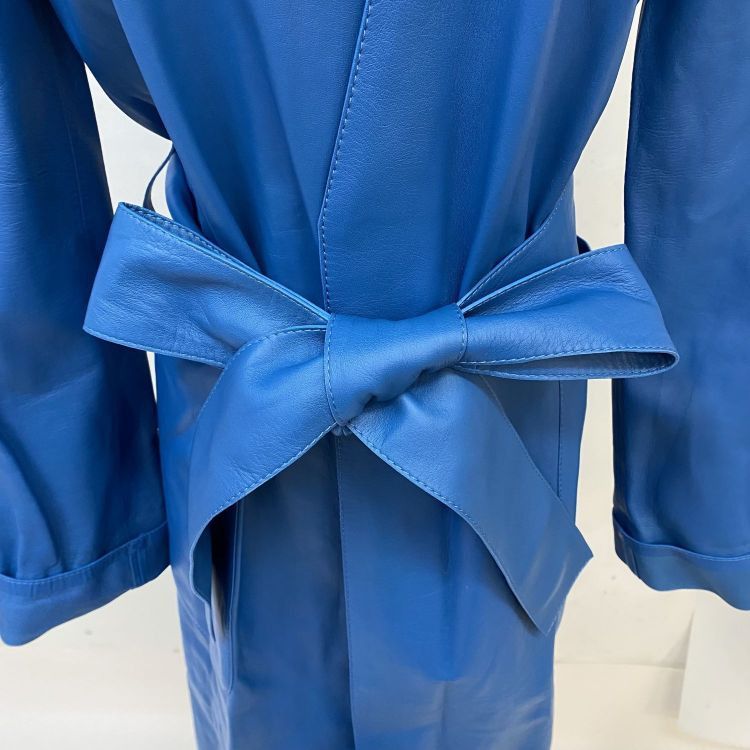 Loewe Loewe Blue Lambskin Tie Waist Coat Size 38 Size XS / US 0-2 / IT 36-38 - 6 Thumbnail