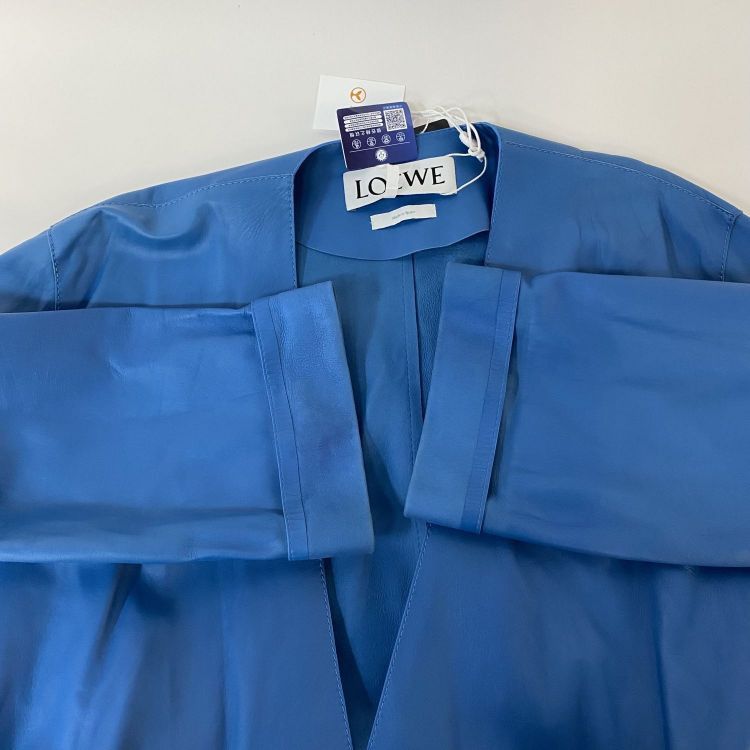 Loewe Loewe Blue Lambskin Tie Waist Coat Size 38 Size XS / US 0-2 / IT 36-38 - 13 Thumbnail