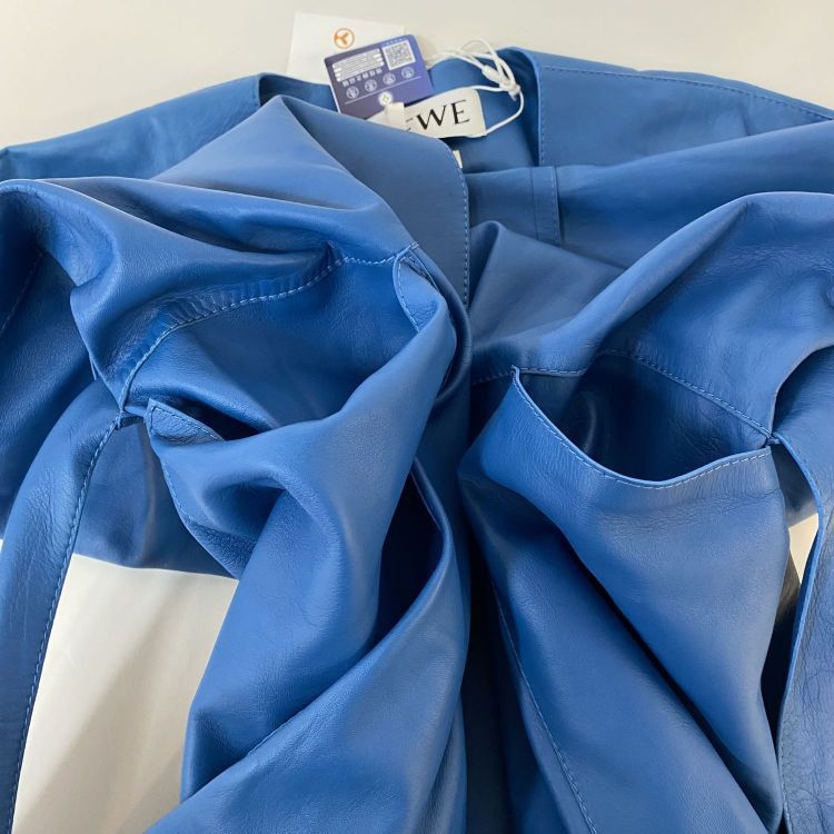 Loewe Loewe Blue Lambskin Tie Waist Coat Size 38 Size XS / US 0-2 / IT 36-38 - 14 Thumbnail