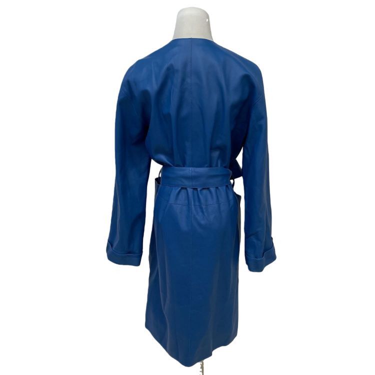 Loewe Loewe Blue Lambskin Tie Waist Coat Size 38 Size XS / US 0-2 / IT 36-38 - 2 Thumbnail