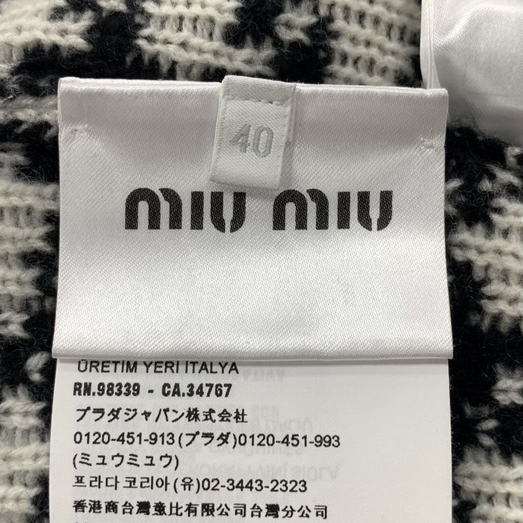 Miu Miu Miu Miu Houndstooth Cashmere Cardigan Size 40 Size S / US 4 / IT 40 - 4 Thumbnail