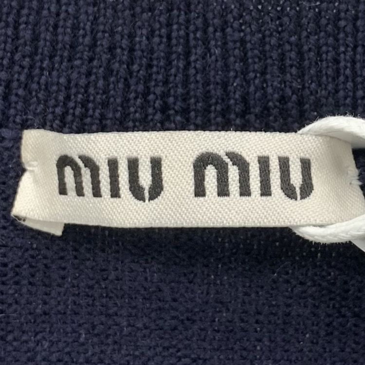 Miu Miu Miu Miu Navy Virgin Wool Cardigan Size 38 Size XS / US 0-2 / IT 36-38 - 3 Thumbnail
