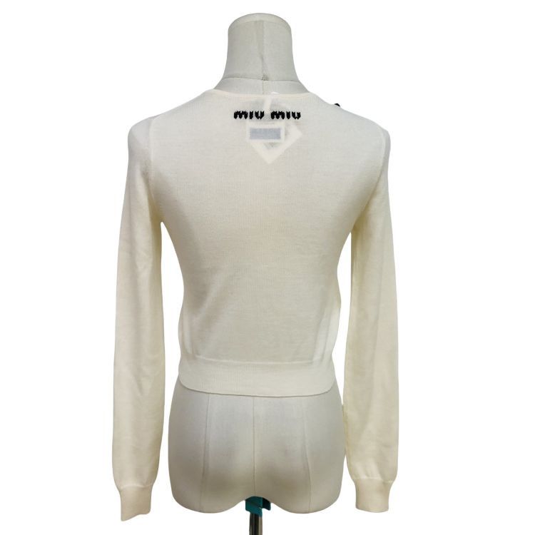 Miu Miu Miu Miu Crystal Button Virgin Wool Cardigan Size 38 Size XS / US 0-2 / IT 36-38 - 2 Thumbnail