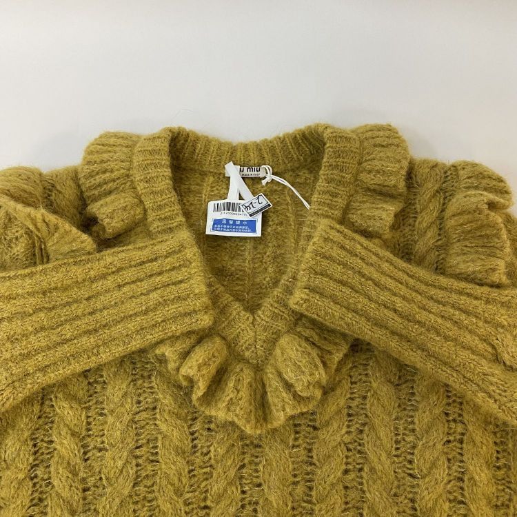 Miu Miu Miu Miu Cable Knit Ruffle Sweater Size 36 Size XS / US 0-2 / IT 36-38 - 10 Thumbnail