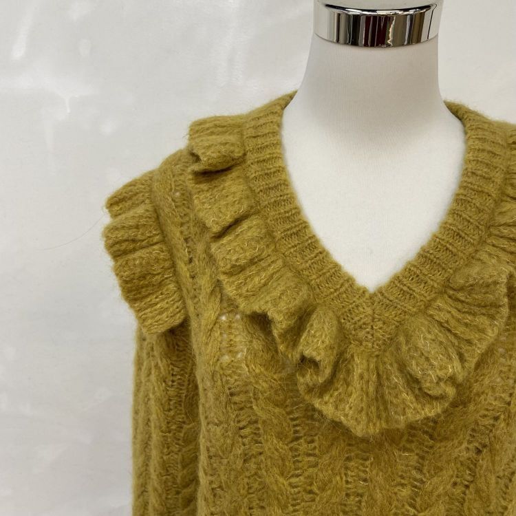 Miu Miu Miu Miu Cable Knit Ruffle Sweater Size 36 Size XS / US 0-2 / IT 36-38 - 7 Thumbnail