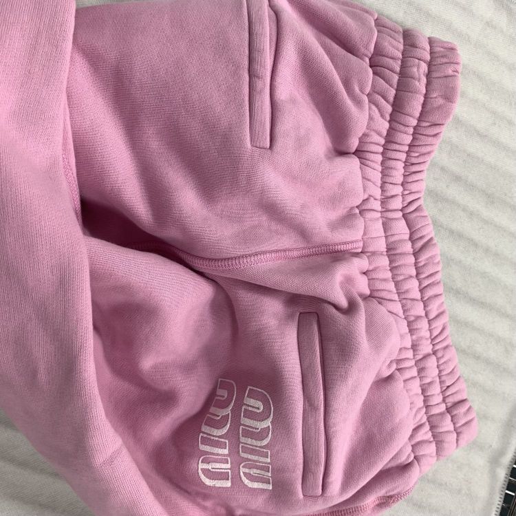 Miu Miu Miu Miu Pink Logo Embroidered Sweatpants Size 38 Size 26" / US 2 / IT 38 - 8 Thumbnail
