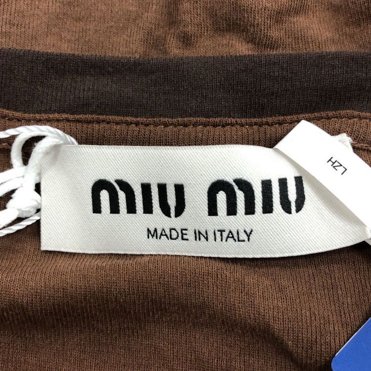 Miu Miu Miu Miu Brown Logo Patch Long Sleeve T-Shirt Size S Size S / US 4 / IT 40 - 3 Thumbnail