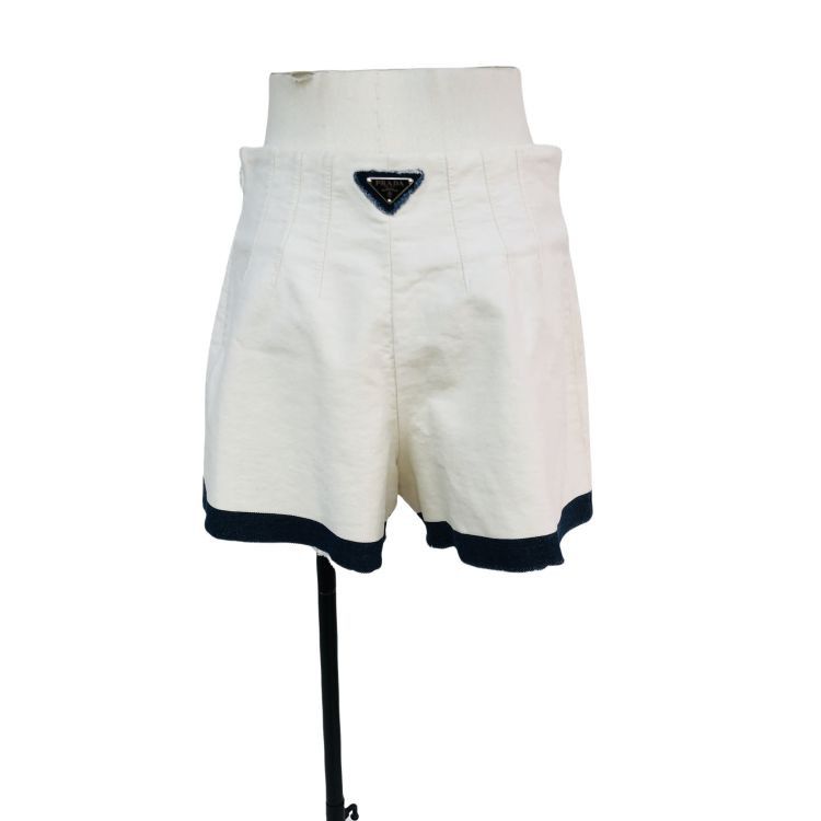 Prada Prada Triangle Logo Trim Shorts Size 42 Size 28" / US 6 / IT 42 - 2 Thumbnail