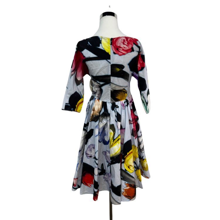 Prada Prada Floral Rose Print Midi Dress Size 38 Size XS / US 0-2 / IT 36-38 - 2 Thumbnail