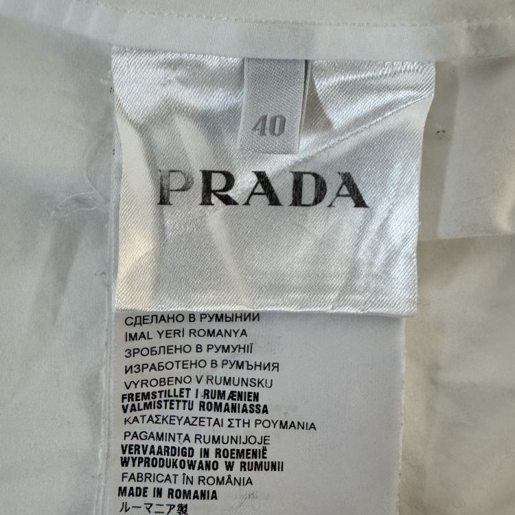 Prada Prada White Cotton Blouse Size 40 Size S / US 4 / IT 40 - 3 Thumbnail