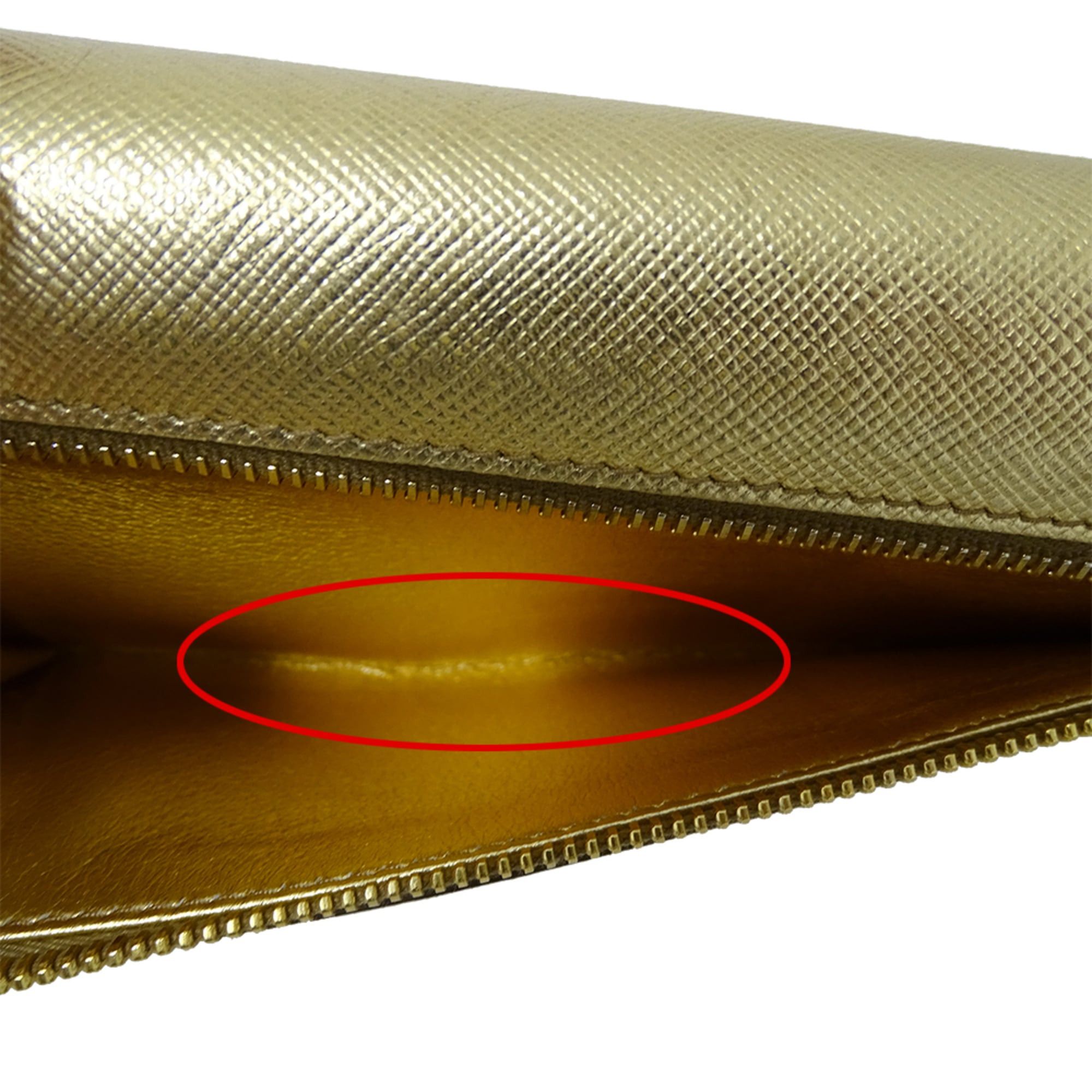 Prada Prada Women's Wallet, Brand Name Long Saffiano Leather, Metal, Gold, 1MH132 Size ONE SIZE - 13 Thumbnail