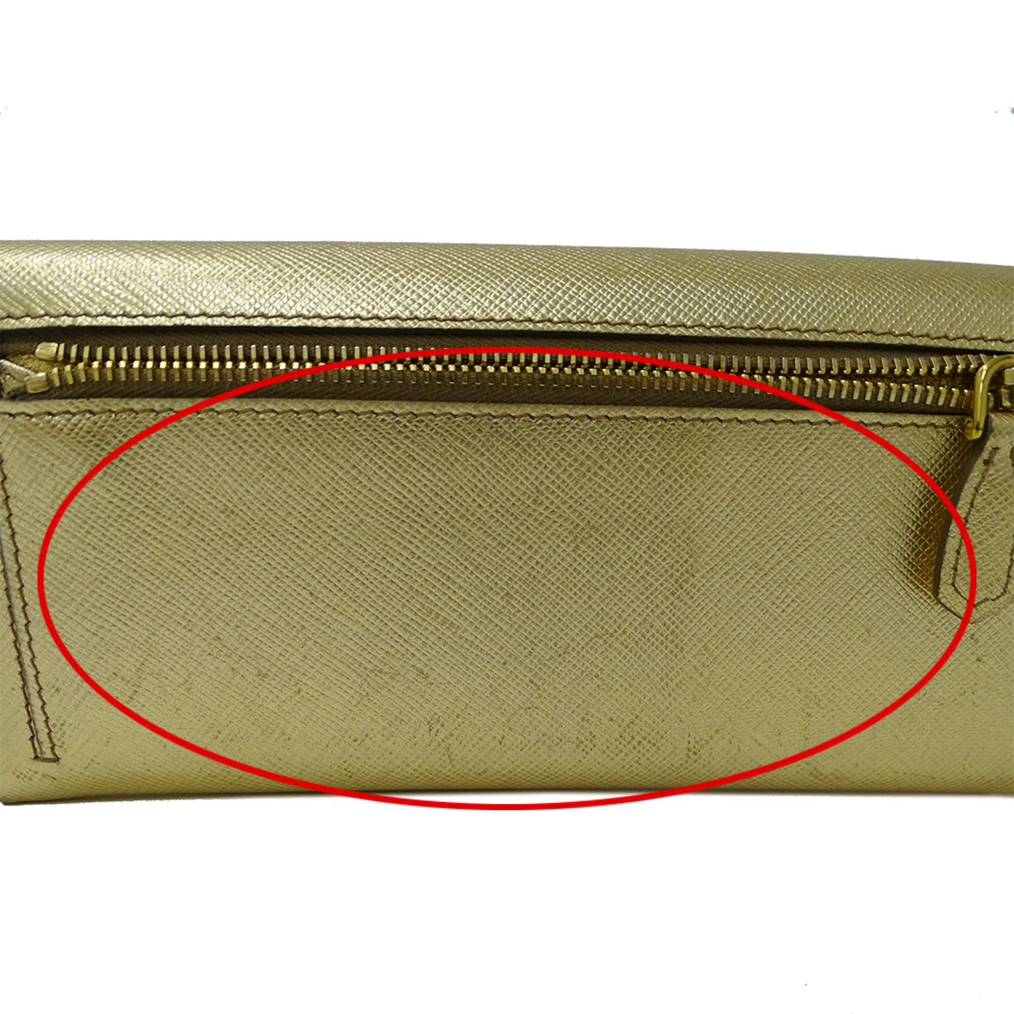 Prada Prada Women's Wallet, Brand Name Long Saffiano Leather, Metal, Gold, 1MH132 Size ONE SIZE - 11 Thumbnail