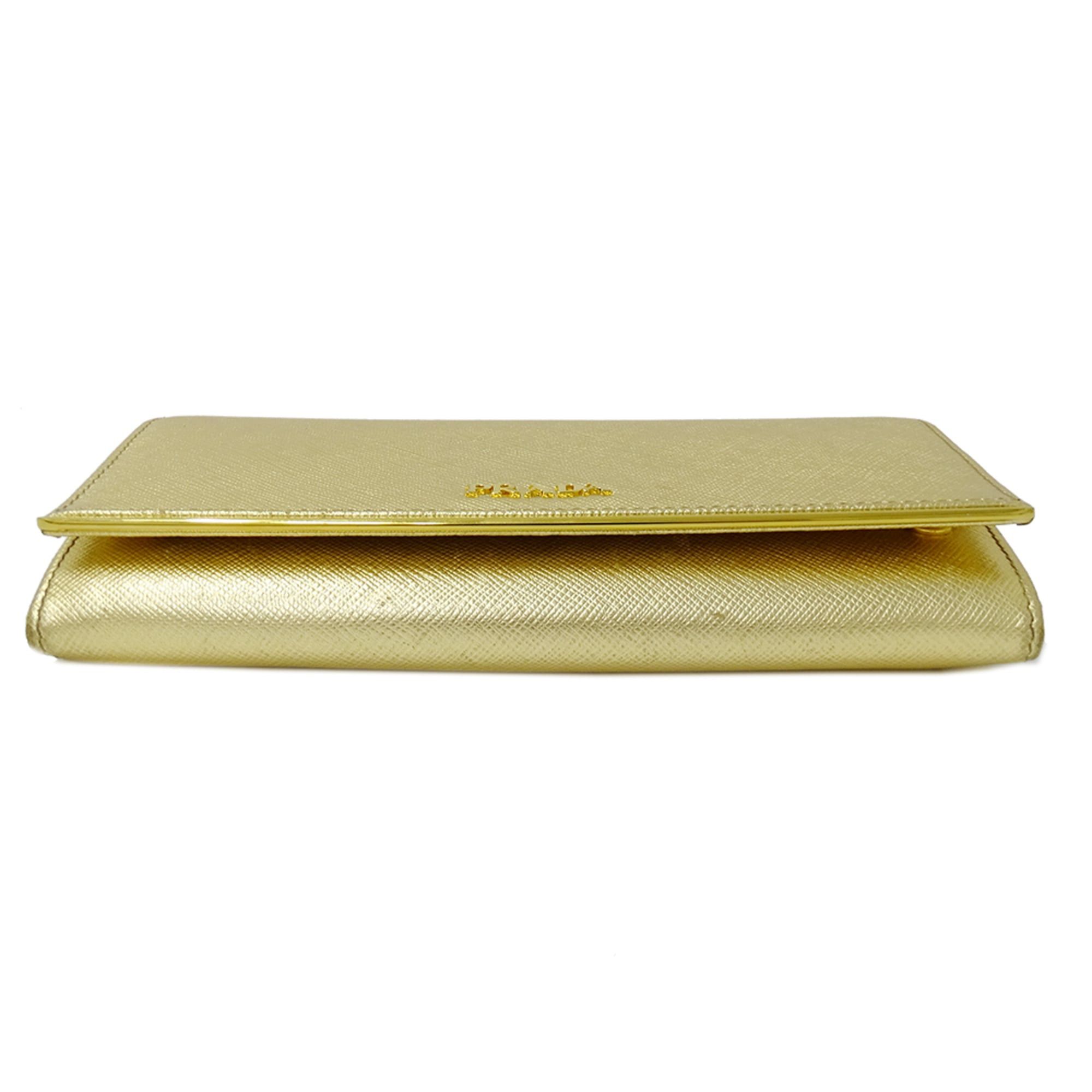 Prada Prada Women's Wallet, Brand Name Long Saffiano Leather, Metal, Gold, 1MH132 Size ONE SIZE - 3 Thumbnail