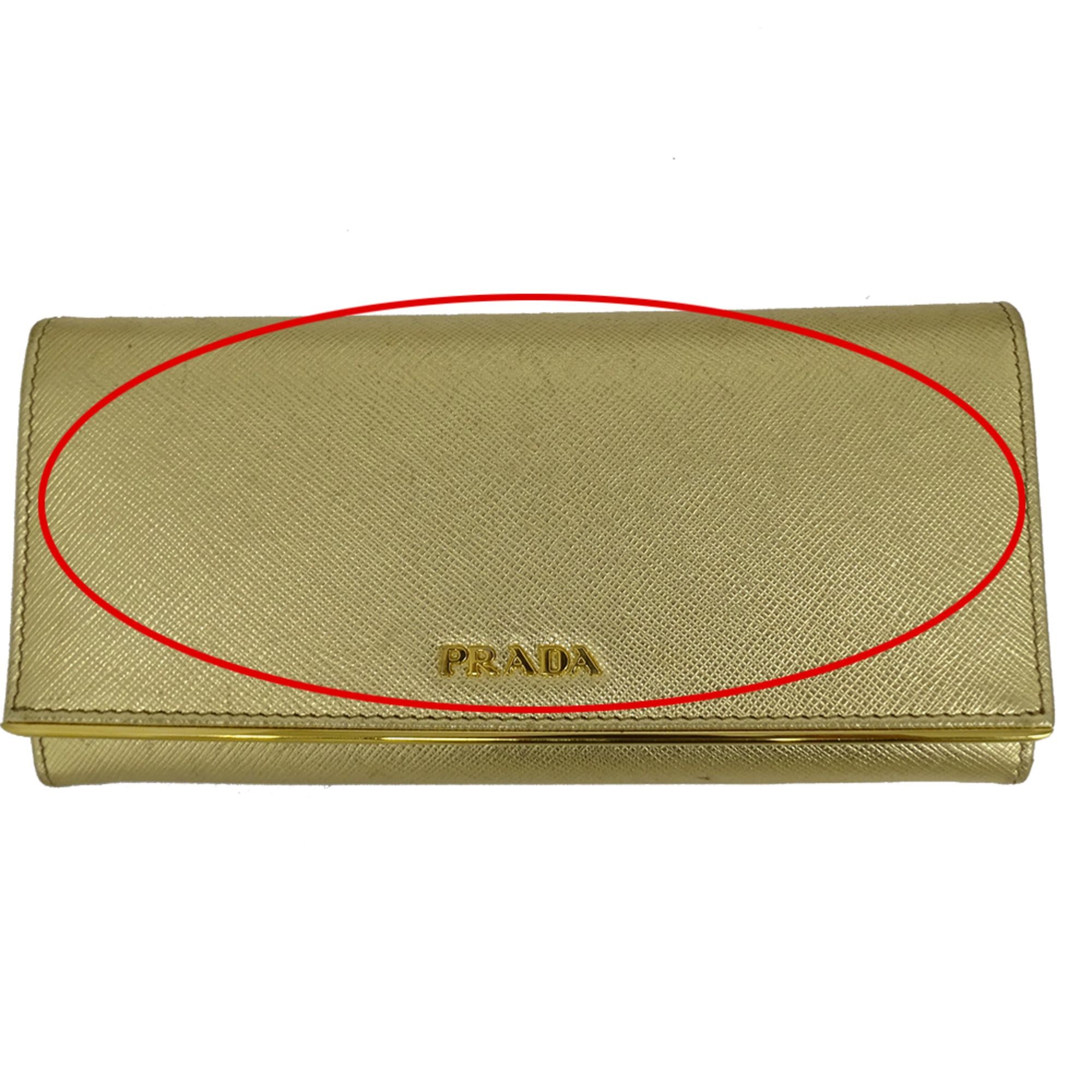Prada Prada Women's Wallet, Brand Name Long Saffiano Leather, Metal, Gold, 1MH132 Size ONE SIZE - 10 Thumbnail