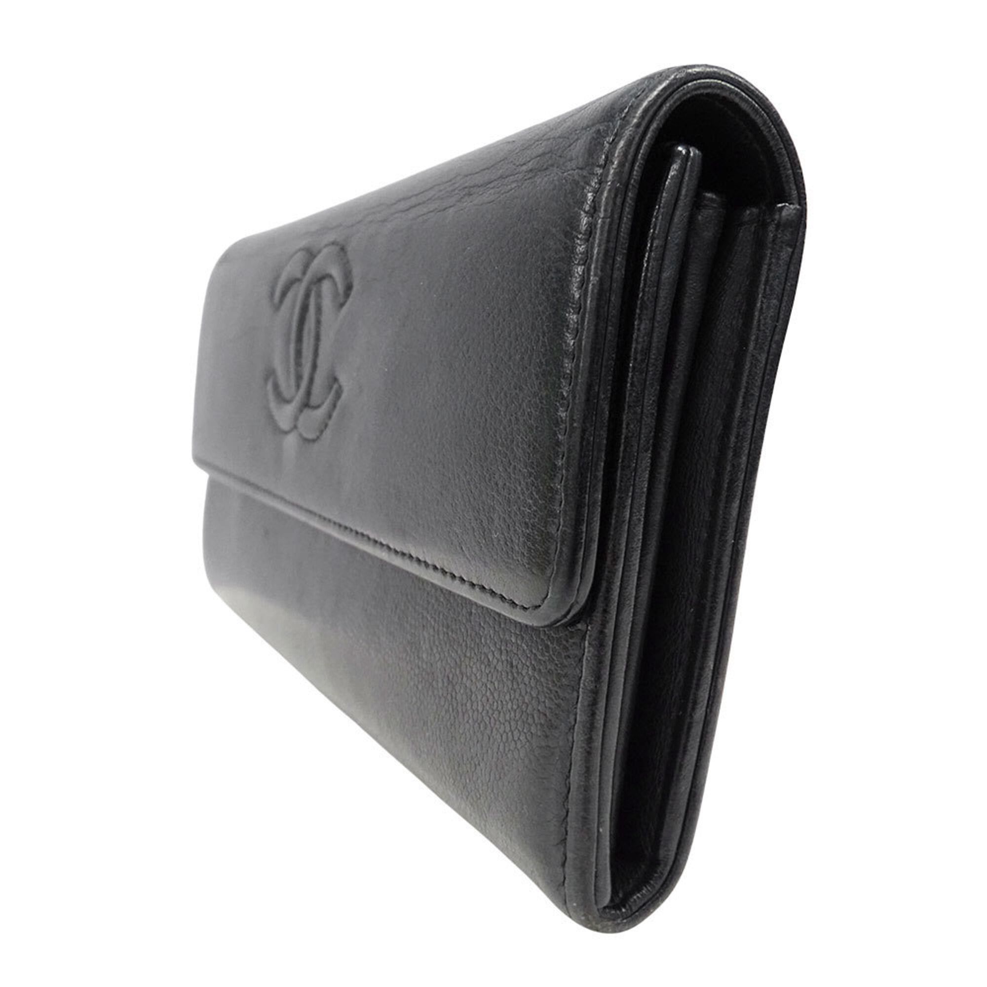 Chanel Chanel Women's Wallet, Brand Name Long Leather, Black, Silver Hardware, Flap Closure Size ONE SIZE - 4 Thumbnail