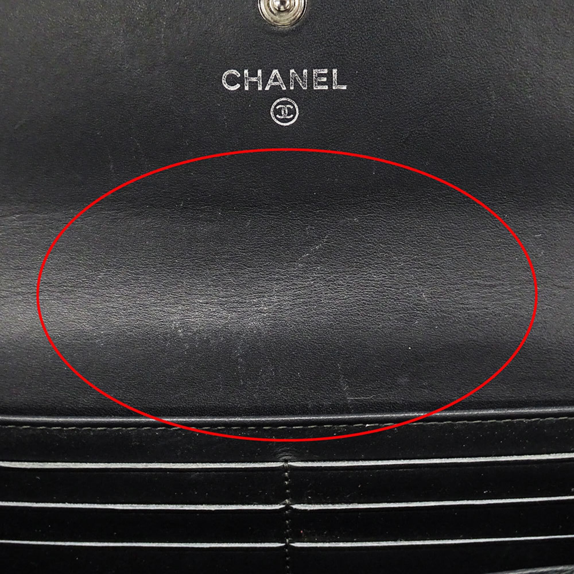 Chanel Chanel Women's Wallet, Brand Name Long Caviar Leather, Charcoal Gray, Flap Type Size ONE SIZE - 14 Thumbnail