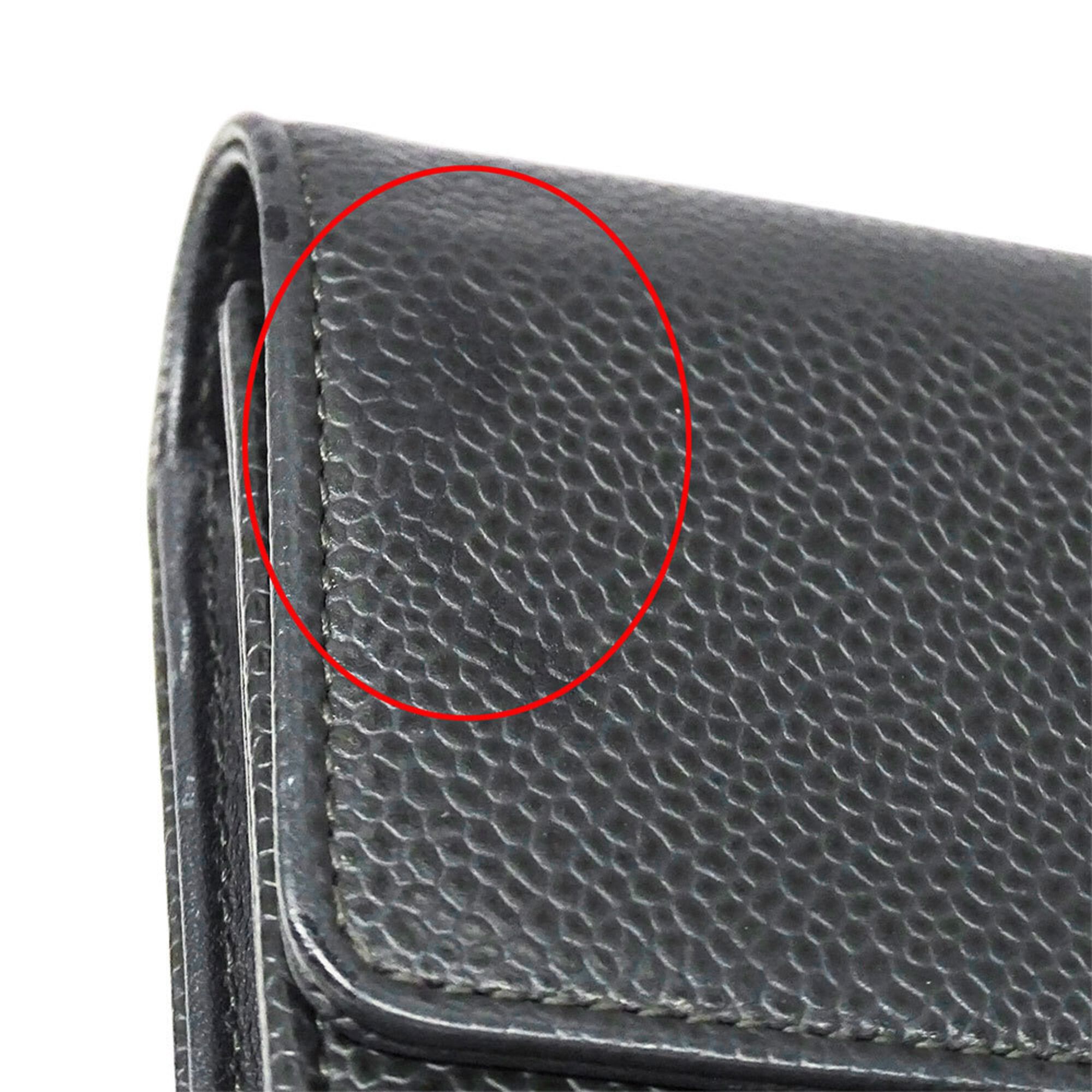 Chanel Chanel Women's Wallet, Brand Name Long Caviar Leather, Charcoal Gray, Flap Type Size ONE SIZE - 12 Thumbnail