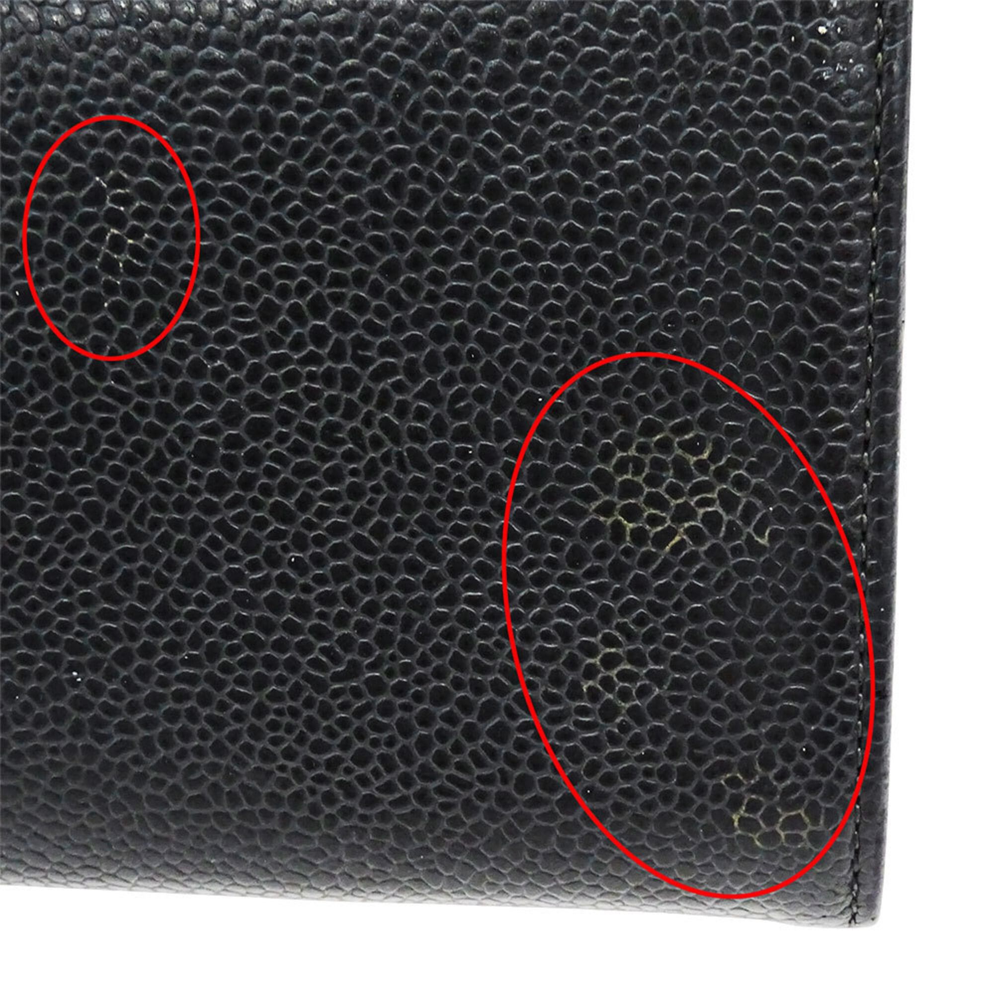 Chanel Chanel Women's Wallet, Brand Name Long Caviar Leather, Charcoal Gray, Flap Type Size ONE SIZE - 13 Thumbnail