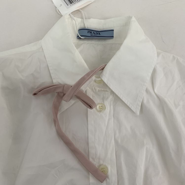Prada Prada Bow Detail Button Up Shirt Size 40 Size S / US 4 / IT 40 - 5 Thumbnail