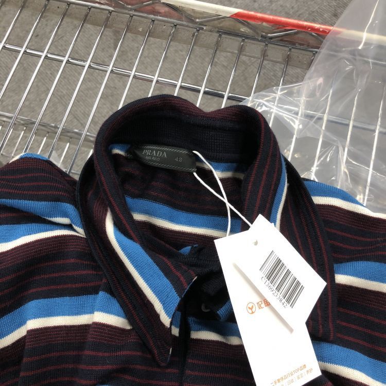Prada Prada Striped Wool Polo Size M Size US M / EU 48-50 / 2 - 9 Thumbnail