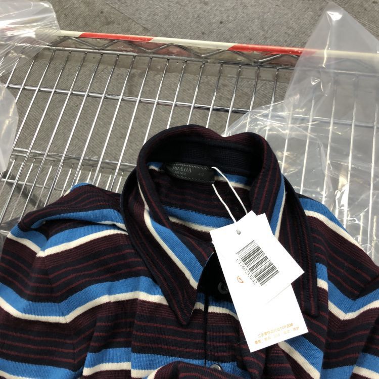 Prada Prada Striped Wool Polo Size M Size US M / EU 48-50 / 2 - 6 Thumbnail