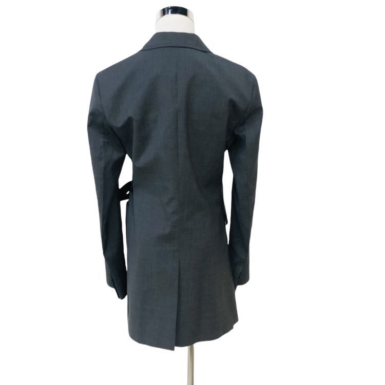 Prada Prada Gray Wrap Pleated Blazer Size 40 Size S / US 4 / IT 40 - 2 Thumbnail