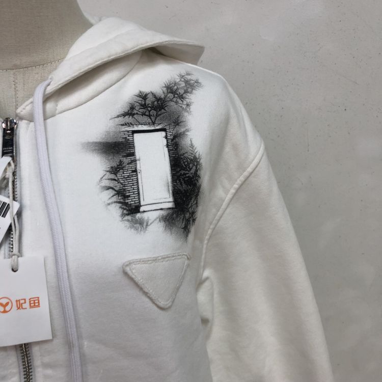 Prada Prada Graphic Print Zip Hoodie Size XS Size US XS / EU 42 / 0 - 7 Thumbnail