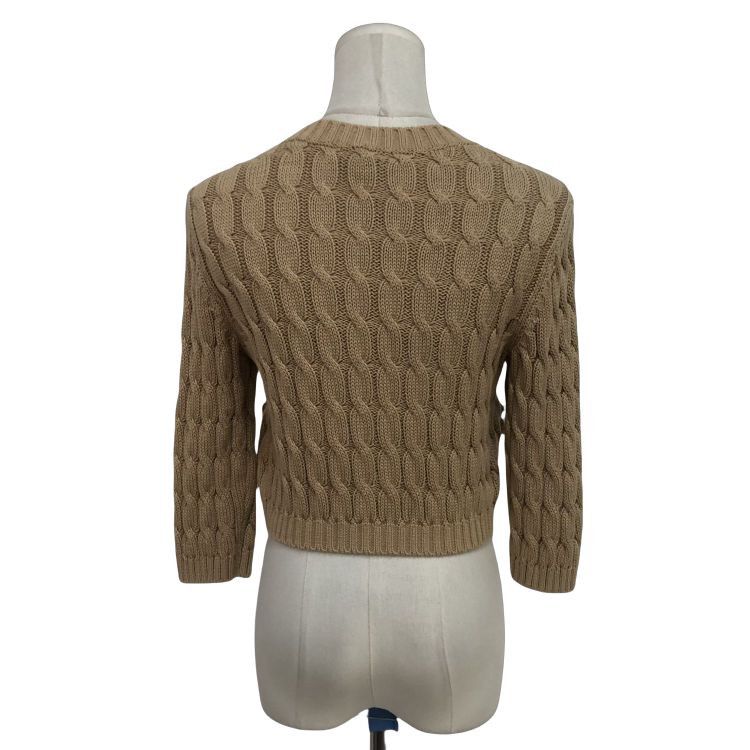Prada Prada Beige Cable Knit Cardigan Size 36 Size XS / US 0-2 / IT 36-38 - 2 Thumbnail