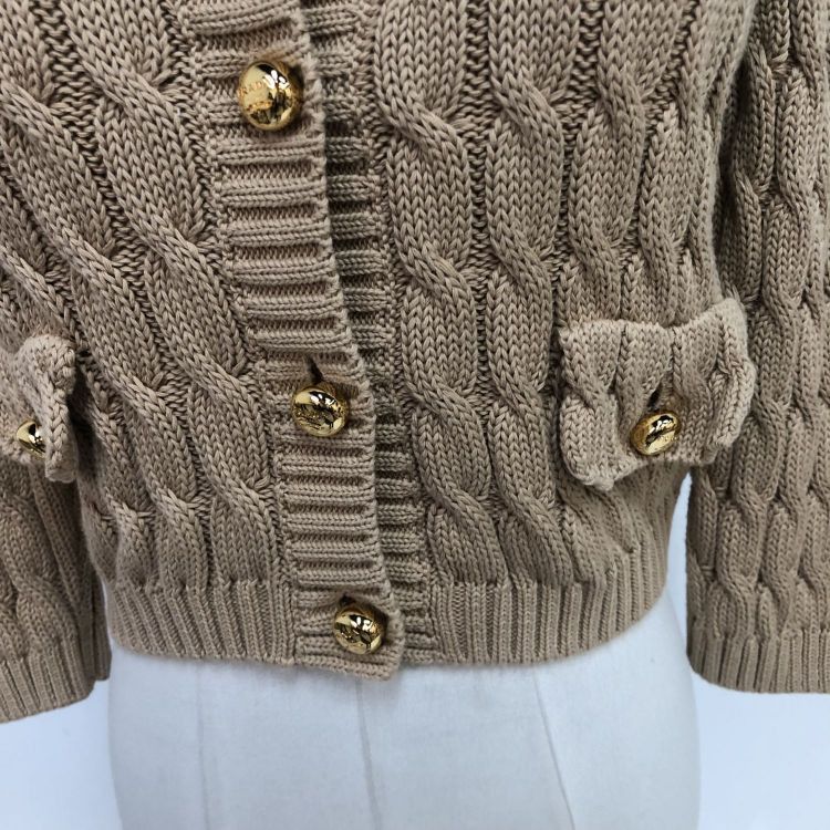 Prada Prada Beige Cable Knit Cardigan Size 36 Size XS / US 0-2 / IT 36-38 - 10 Thumbnail