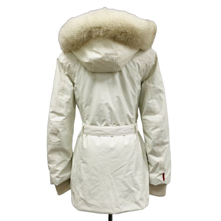 Prada Prada White Hooded Belted Coat Size IT 38 Size XS / US 0-2 / IT 36-38 - 2 Thumbnail