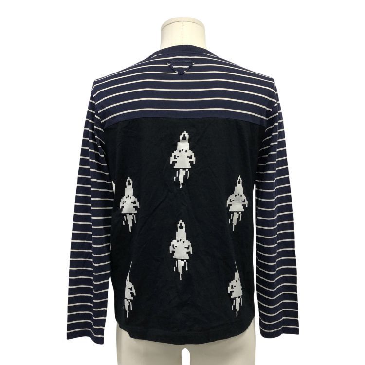 Prada Prada Pixel Rocket Striped Long Sleeve T-Shirt Size M Size US M / EU 48-50 / 2 - 2 Thumbnail