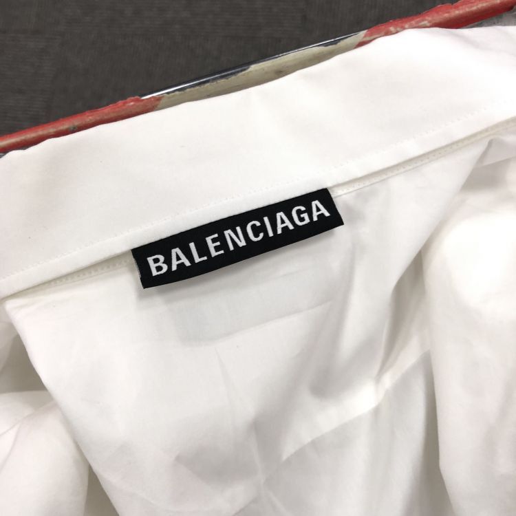 Balenciaga Balenciaga Logo Collar White Shirt Size M Size US M / EU 48-50 / 2 - 5 Thumbnail