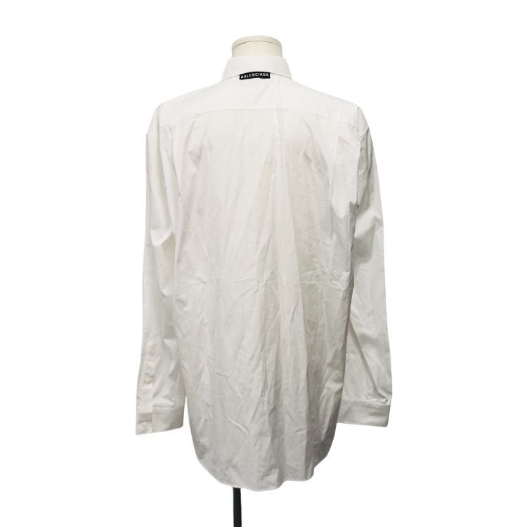 Balenciaga Balenciaga Logo Collar White Shirt Size M Size US M / EU 48-50 / 2 - 2 Thumbnail