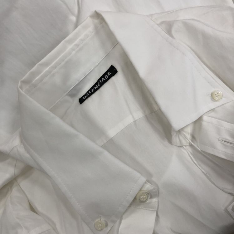 Balenciaga Balenciaga Logo Collar White Shirt Size M Size US M / EU 48-50 / 2 - 9 Thumbnail