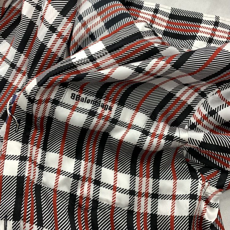 Balenciaga Balenciaga Plaid Silk Button Up Size 38 Size S / US 4 / IT 40 - 7 Thumbnail