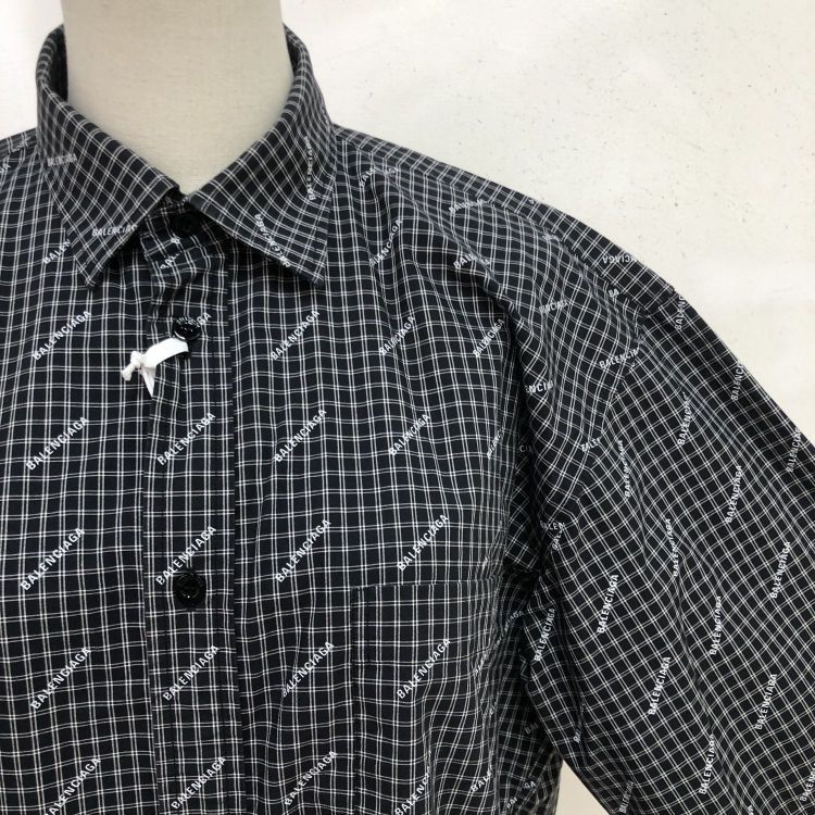 Balenciaga Balenciaga Monogram Check Shirt Size 38 Size US S / EU 44-46 / 1 - 10 Thumbnail