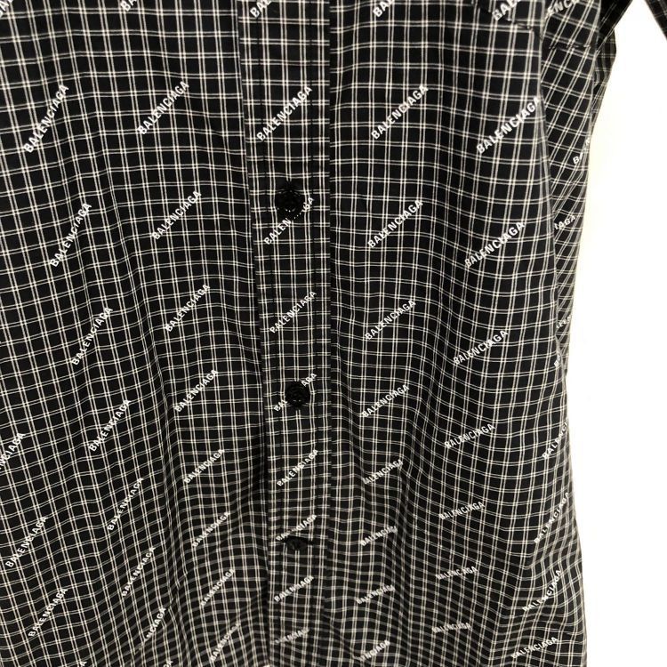 Balenciaga Balenciaga Monogram Check Shirt Size 38 Size US S / EU 44-46 / 1 - 6 Thumbnail
