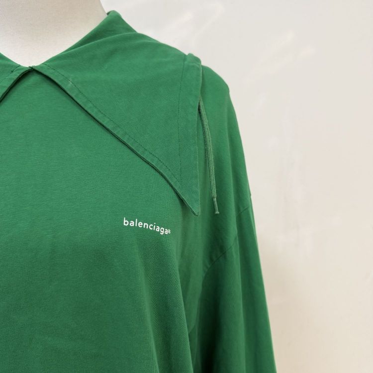 Balenciaga Balenciaga Green Hooded Long Sleeve Top Size XS Size XS / US 0-2 / IT 36-38 - 7 Thumbnail