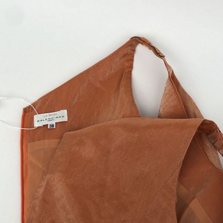 Balenciaga Balenciaga Orange Silk Blend Sleeveless Dress Size 38 Size S / US 4 / IT 40 - 6 Thumbnail