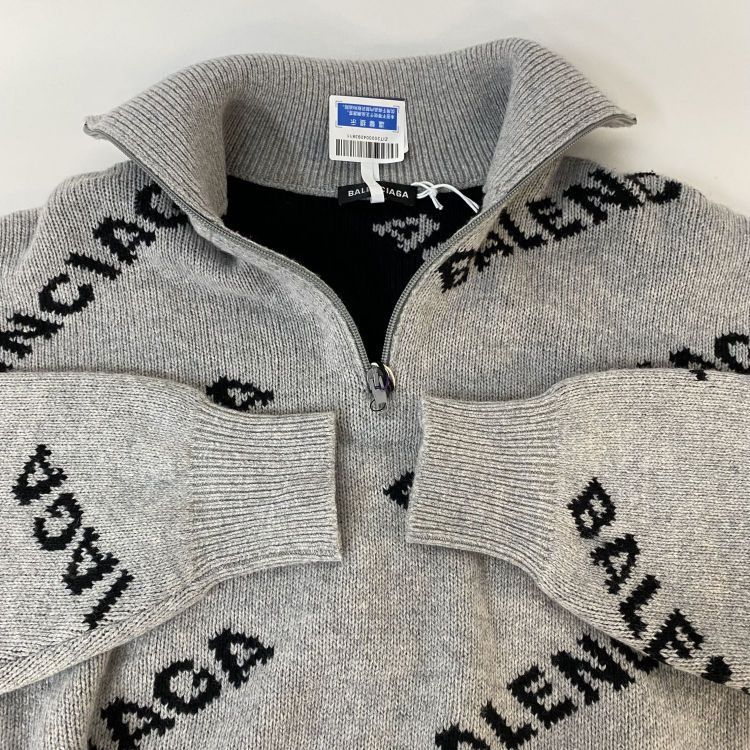 Balenciaga Balenciaga Logo Half-Zip Sweater Size S Size US S / EU 44-46 / 1 - 8 Thumbnail