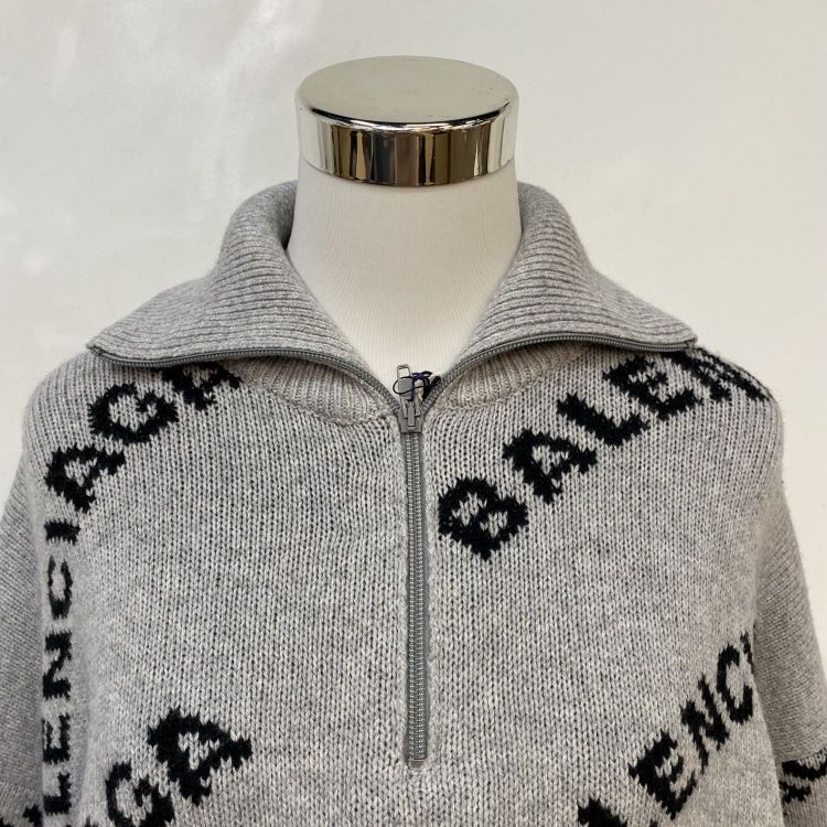 Balenciaga Balenciaga Logo Half-Zip Sweater Size S Size US S / EU 44-46 / 1 - 6 Thumbnail