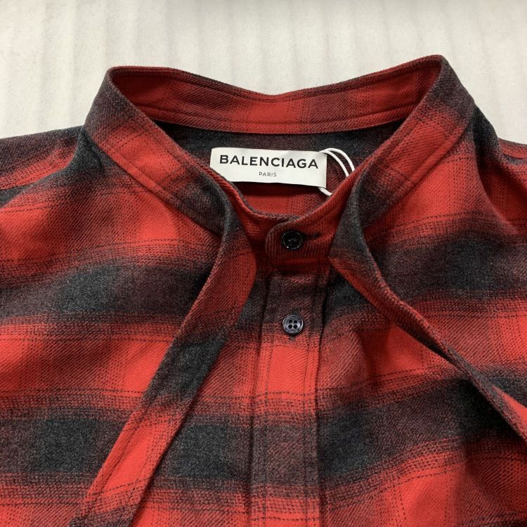 Balenciaga Balenciaga Red Plaid Button Up Shirt Size 38 Size S / US 4 / IT 40 - 7 Thumbnail