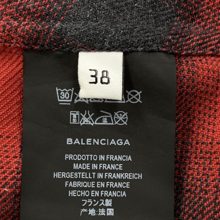 Balenciaga Balenciaga Red Plaid Button Up Shirt Size 38 Size S / US 4 / IT 40 - 4 Thumbnail